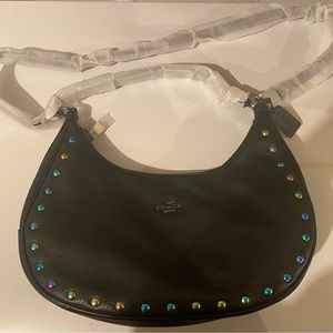 NWT Coach Hobo Bag (Black with Iridescent Studs)